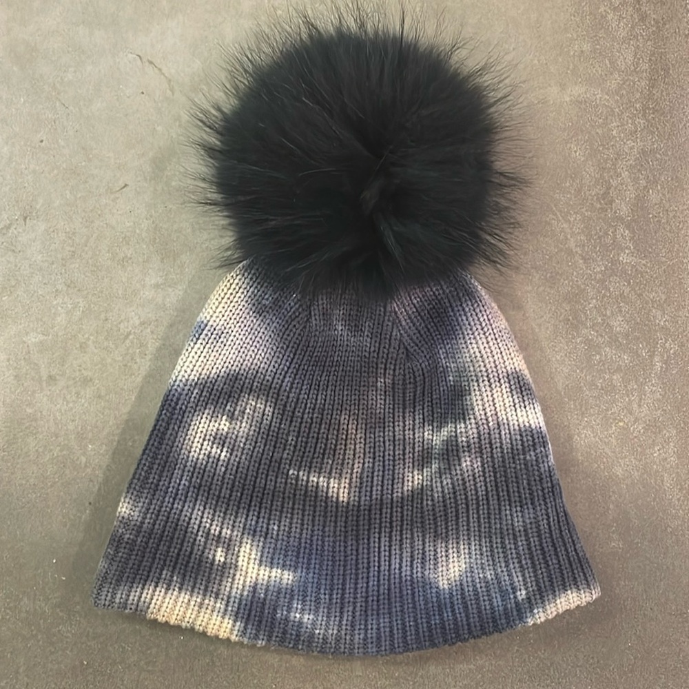 Mink pompom winter hat